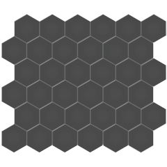 2" Soho Retro Black Hexagon Glazed Porcelain Mosaic 9.36SF