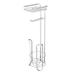 York Lyra Free Standing Toilet Paper Roll Stand With Shelf