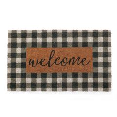 Welcome Plaid 18" x 30" Coir Mat