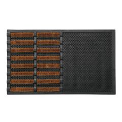 Rubber Tray With Half Coir Wire Brush 18" x 30" Utility Mat