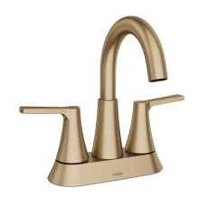 Mikah Bronzed Gold Two Handle High Arc Bathroom Faucet