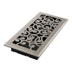 4 x 10 Brushed Nickel Wonderland Floor Register
