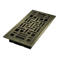 4 x 10 Vintage Brass Arts & Crafts Floor Register