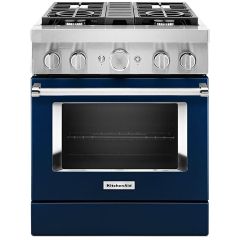 30" Dual Fuel Range w/ Even-Heat™ True Convection Ink Blue