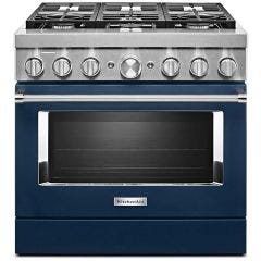 36" Dual Fuel Range with Even-Heat™ True Convection Ink Blue