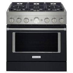 36" Gas Range with Even-Heat™ True Convection Black