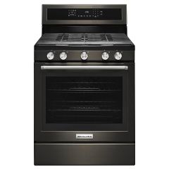 30" 5-Burner Gas Convection Range -Black Stainless Steel