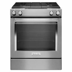 30" 4-Burner Dual Fuel Downdraft Front Control Range
