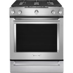 30" 5 Burner Front Control Gas Convection Range Stainless