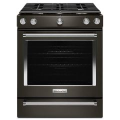 30" 5-Burner Gas Slide-In Convection Range Black Stainless