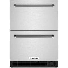 24" Undercounter Double-Drawer Fridge/Freezer Stainless