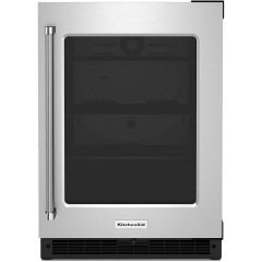 24" Undercounter Refrigerator With Glass Door Stainless