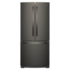 30" 9.68 cu. ft. French 3-Door Refrigerator Black Stainless