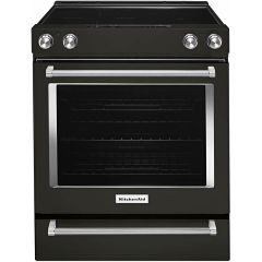 30" 6.4cf True Convection Slide-In Electric Range Black SS