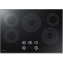 30" 5-Element Smart Electric Cooktop Knob Controls Stainless