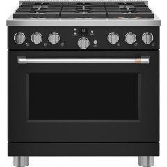 36" Smart Dual-Fuel Commercial-Style Range Black