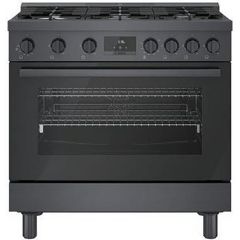 36" Gas Range with Convection Technology Black Stainless