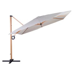 Parasol Déporté Aspect Bois 10’ - Beige