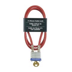 3' L x 3/16" Cable With Integrated Laminated Steel Padlock