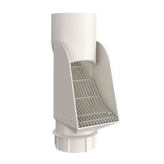 4" Inline Leaf Chute- White- plastic