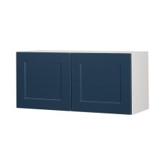Wall Refrigerator Cabinet 30x14 Shaker Dark Blue
