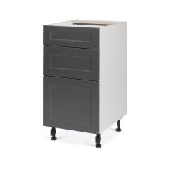 Base 3 Drawers Cabinet 18 6/9/15 Shaker Moonlight Grey