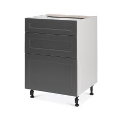 Base 3 Drawers Cabinet 24 6/9/15 Shaker Moonlight Grey