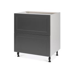 Base 2 Large Drawers Cabinet 30 15/15 Shaker Moonlight Grey
