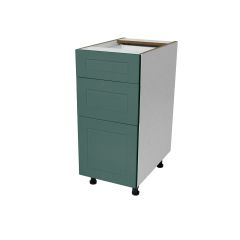 Base 3 Drawers Cabinet 15 6/9/15 Shaker Dark Green Luminia