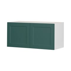 Wall Refrigerator Cabinet 30x14 Shaker Dark Green Luminia