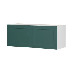 Wall Refrigerator Cabinet 36x14 Shaker Dark Green Luminia
