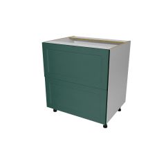 Base 2 Large Drawers Cabinet 30 15/15 Shaker Dark Green Lumi