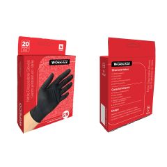 Gants en Nitrile 4mil WipeCo Noirs 20 Pièces - Petit/Moyen