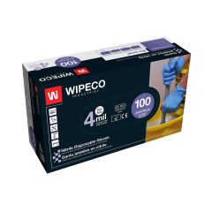 Gants en nitrile WipeCo 4mil bleus 100 unités - Moyen