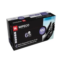 Gants en Nitrile 6mil WipeCo Noirs 100 Pièces- Moyen