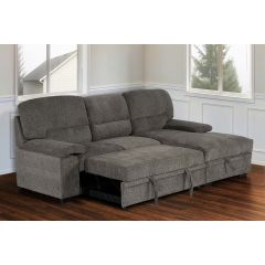 Danilo Love Media Sleeper With Chaise- Gray