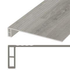 Stone Grey Vinyl Stair Tread & Riser 47.25"x11.8"- 2/Pack