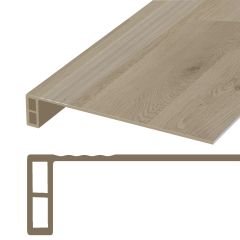 Neutral Brown Vinyl Stair Tread & Riser 47.25"x11.8"- 2/Pack