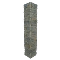 Stacked Stone Post Cover Set 6" ID x 44" - Grey Brown Blend