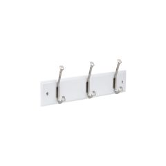 Transitional Hook Rack 18" White/Brushed Nickle