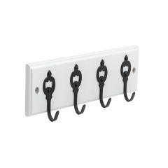 Porte-Crochets Classique 12" Blanc/Noir Mat