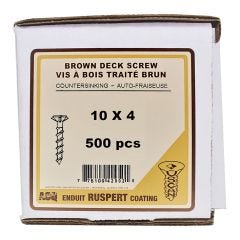 #10 x 4" Brown Deck Screw-500/Pack