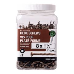 #8 x 1 1/2" Brown Deck Screw-1000/Pack