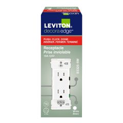 Decora Edge White Receptacle 15 Amp - Push. Click. Done