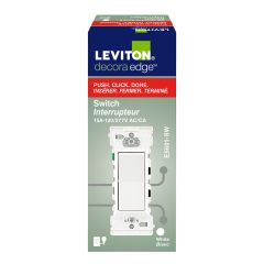 Decora Edge White Single Pole Switch 15 Amp