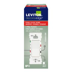 Decora Edge White Three Way Switch 15 Amp- Push. Click. Done