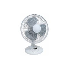 12" Oscillating Table Fan White