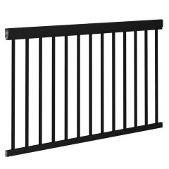 Entourage Straight Railing 36" x 59"- Black Pebble