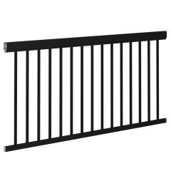 Entourage Straight Railing 36" x 72"- Black Pebble
