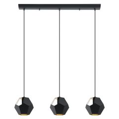 Rasigures Pendant Light 3L, Black and Gold Finish